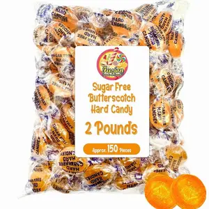Sugar Free Butterscotch Hard Candy Arcor - 2LB Bag (About 150 Pieces) Of Individually Wrapped Sugar Free Butterscotch Buttons, Butter Scotch Bulk Candy