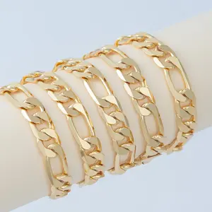 Holylegend No Fade 14K Gold-Plated Cuban & Figaro Bracelet - 8mm/10mm wide, High Quality