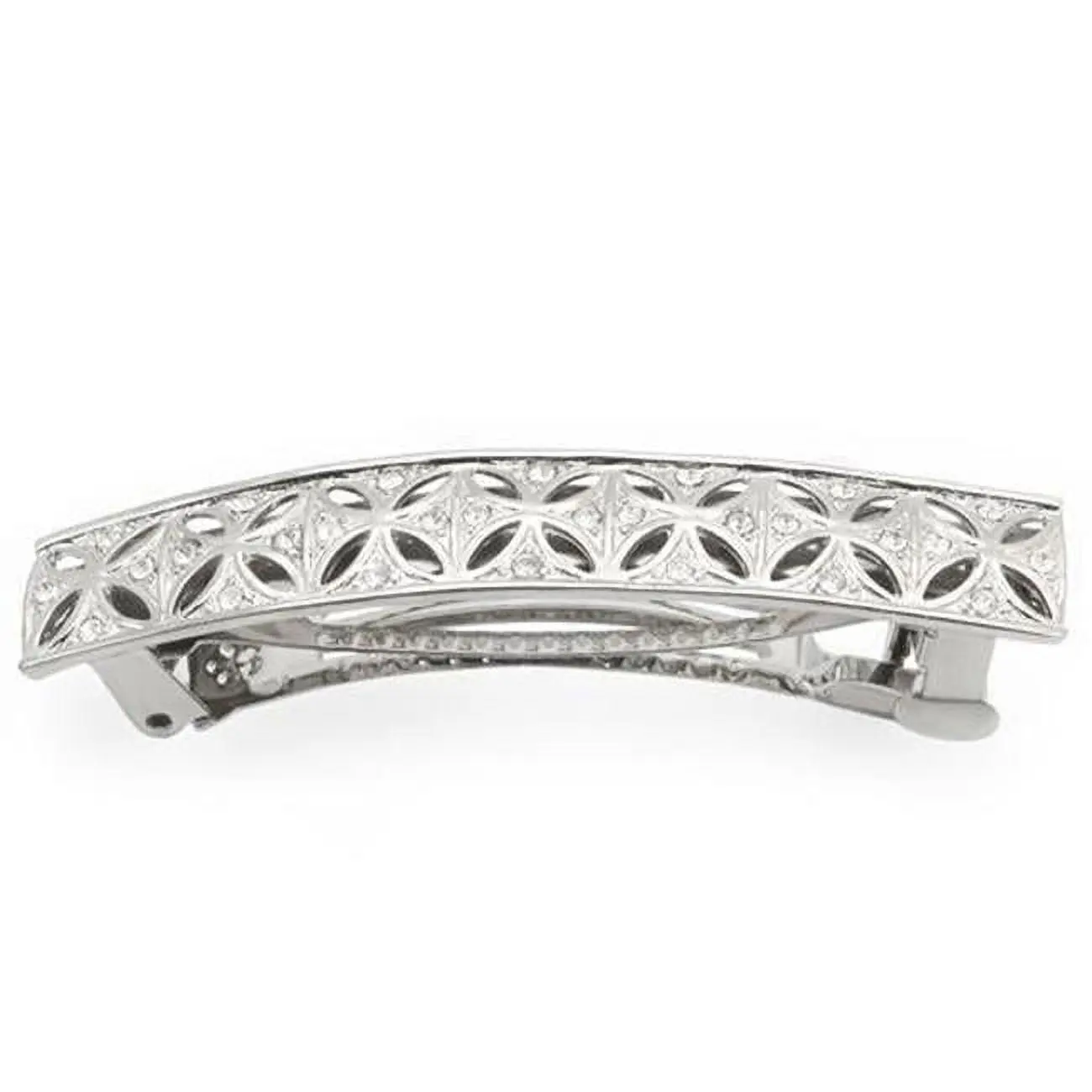 212 MAIN Women's Rhodium-Plated White Metal Tiara & Hair Clip - Tiara Shape, Top-Grade Crystals, Lustrous Finish