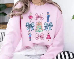 Nutcracker Coquette Sweatshirt, Christmas Nutcracker T shirt, Coquette Christmas Hoodie, Ballet Doll Coquette Shirt, Balletcore Sweatshirt
