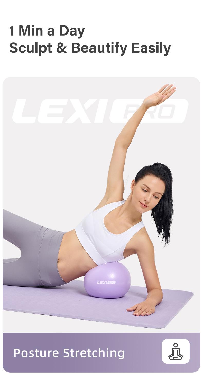 LEXI Small Exercise Ball for Pilates Yoga and Barre Workout Anti Burst Mini Stability Ball for Core Balance Training and Back Support Exercise