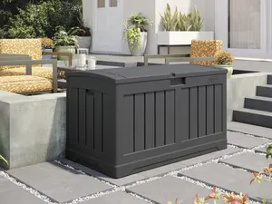 Outdoor Essentials  Deck Box 50 Gallon Resin Storage Bench