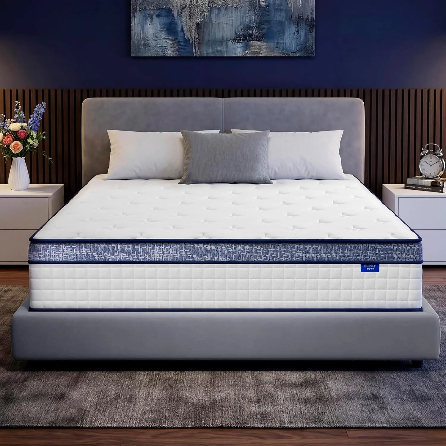 Queen Mattress 8/10/12/14 Inch Innerspring Multilayer Hybrid Full Mattresses - Ergonomic Design with Memory Foam and Pocket Spring Mattress Full Size, Medium Firm Feel