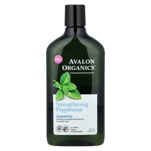 Avalon Organics Shampoo, Strengthening, Peppermint, 11 fl oz (325 ml)