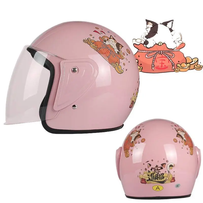 3C Certified ABS 3/4 Motorcycle Helmet - 4-Season Universal Commuting Safety Gear for Men, Women's Electric Scooter Helmet (National Standard Compliant), Four Seasons, 3/4 Helmet