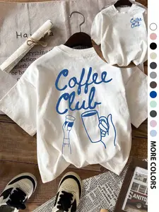 Women's Coffee Cup Print Short Sleeve Pajama Tee, Casual Comfy Round Neck T-Shirt for Daily Wear, Ladies Sleepwear for All Seasons, Top