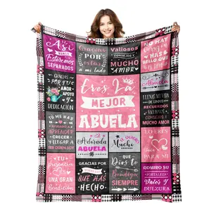 Abuela Gifts in Spanish, Grandma Birthday Gifts, Best Grandma Ever Gifts, Mothers Day Christmas Birthday Gifts for Grandma,Grandma Blanket 50x60.