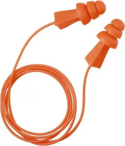 TASCO Reusable Corded Flanged Foam Earplugs, 100-Pair Hearing Protection Set, 27 dB Noise Reduction, Orange Model 100-09010, Reusable Set