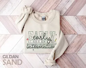 Retro Early Childhood Sweatshirt, Early Childhood Educator Shirt for First Day Of School Tee, Floral ECSE Special Education Teacher Sweater Crewneck Womenswear Medium