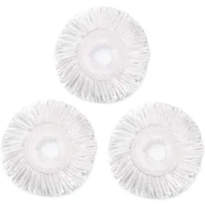 3 Pack Spin Mop Replacement Head for All 360 Spin Mop Systems, High Quality Microfibers For Dry and Wet use mopheads