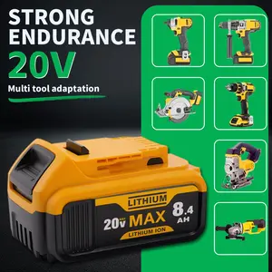 1-Pack 20V 8.4Ah Lithium High Capacity Replacement Li-ion Battery, Durable Lithium Battery, delivering long-lasting power for DeWalt cordless drills, saws, grinders, nailers, compatible with DCB609, DCB606, DCB200, DCB204, DCB206, DCB208