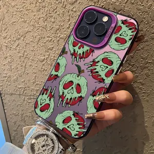 Cartoon Witch's Poison Apple Creative Phone Case Suitable for iPhone 17, 16e, 16e 15, 14, 13, 12, 11, Mini, Pro Max Air X XR XSMAX 8, 7 Plus Anti-Drop Matte Back Cover, Phone Case Cute, Aesthetic Phone Case, Christmas Phone Case, Halloween Phone Case