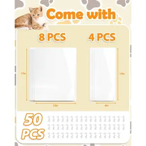 Cat Scratch Couch Furniture Protector: Thickened Protectors Sofa Guard from Cats Scratching - 12 Pack Clear Plastic Sticky Cover Anti Scratch Protection fo