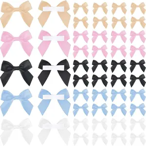 20pcs Mini Satin Ribbon Bows, Self Adhesive Satin Bows, Cute Small Ribbon Tiny Bows for Gift Wrapping, Christmas Craft, Birthday Party, Wedding Decorations, Gift Wrapping Supplies Accessories