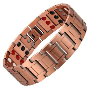 1pc Copper Bracelet for Men, 3X Magnetic Bracelet Adjustable Bracelet with Sizing Tool Father's Day Gift Wearable