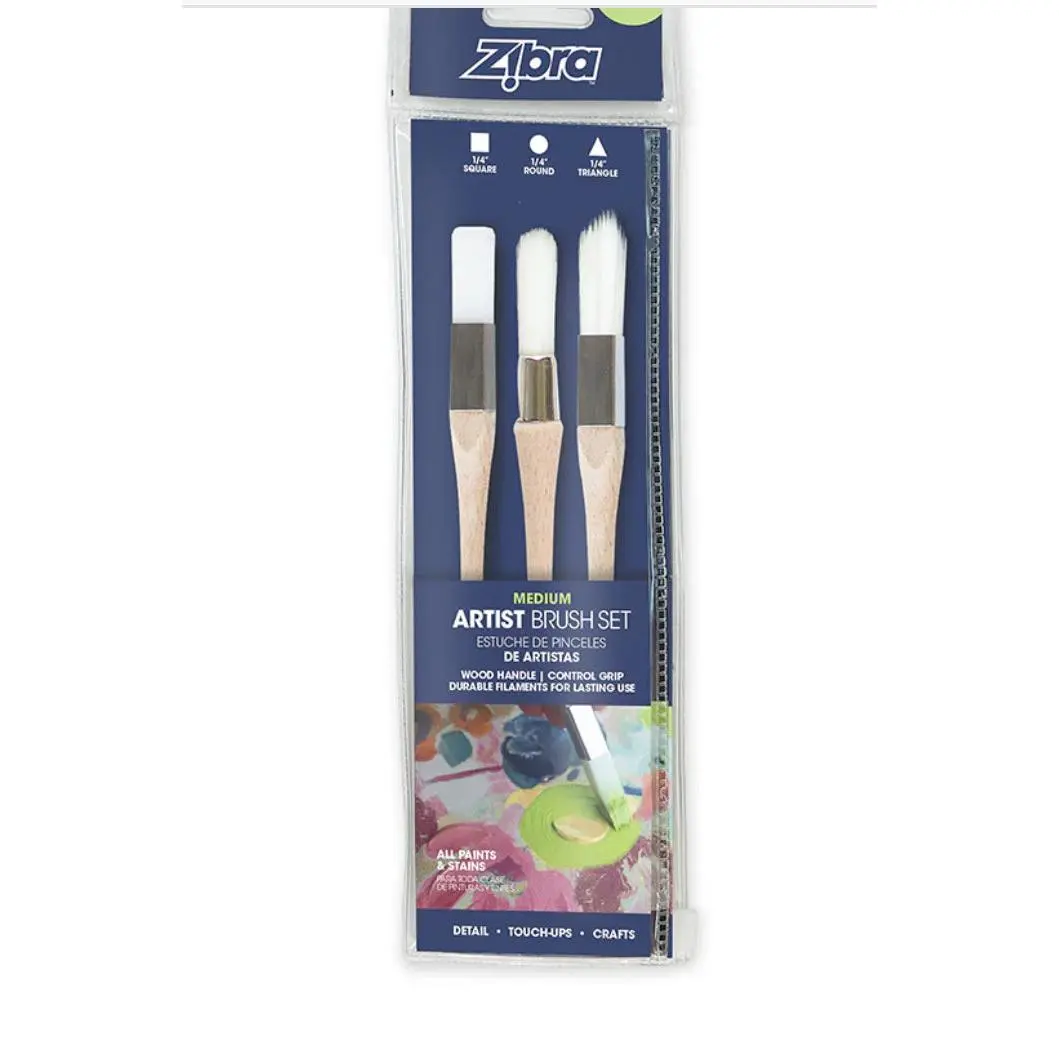 Zibra Medium Artist Brushes set of 3
