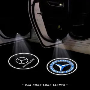 Car LED Door Welcome Light, High Definition Car Logo Projection Lamp, Automatic Sensor Opening Light, Suitable for Mercedes-Benz