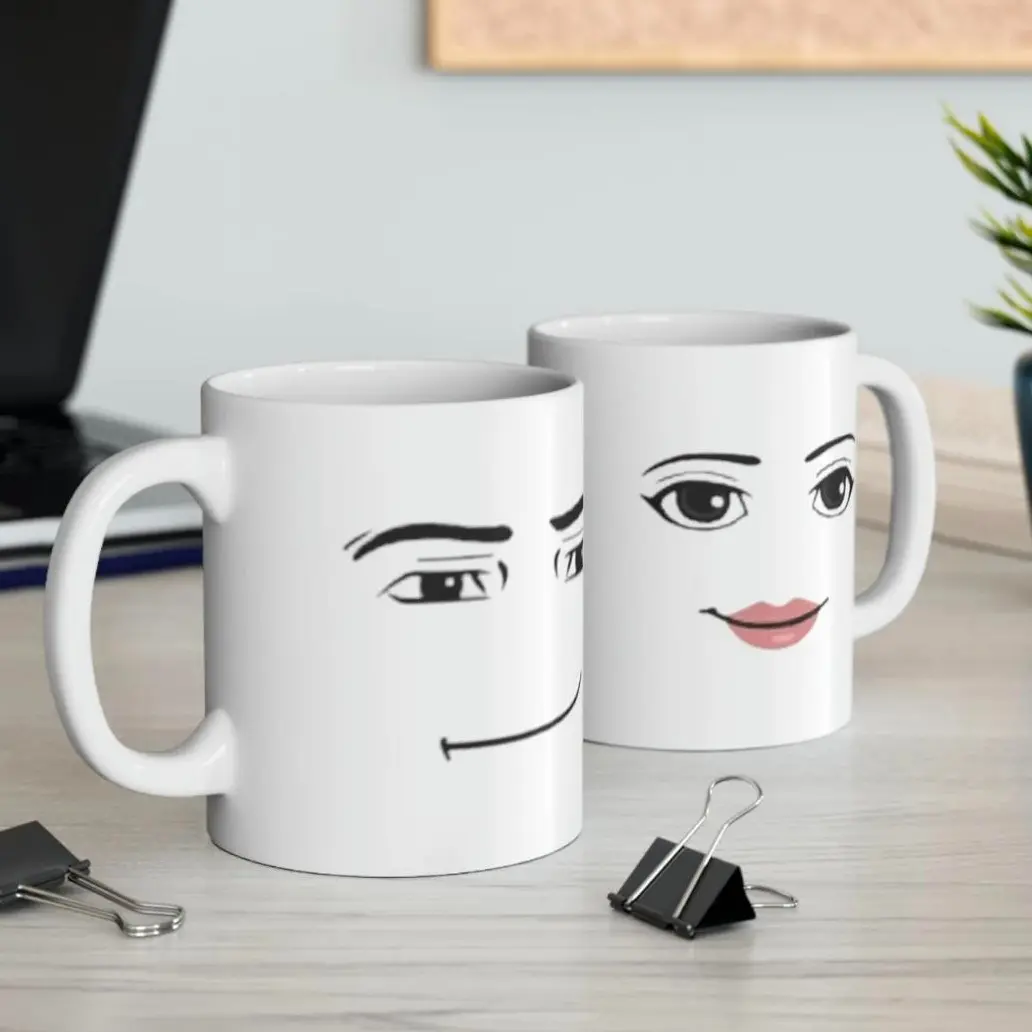 Funny Roblox Meme Mug (Both Faces) Ceramic Mug, Roblox Meme Couple Ceramic Mug, Valentine Couple Meme Mug, Video Game Mug Gift For Him Her