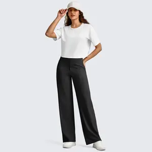 SunnyFit Loose High-Waist Business Casual Pants Yoga Pants Women Wide Leg Pants with Pockets Comfortable Athletic Sweatpants - Lightweight Breathable Flowy Travel Pants, Summer Essentials Cruise Outfits