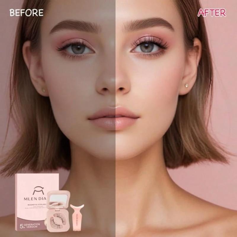 [Soft Magnetic] Magnetic Eyelash Case - Reusable Soft Magnetic Eyelashes, No Glue Or Eyeliner Needed, Waterproof, Lightweight And Natural, 10-12 Mm, Includes Pouch And Brush, Magnetic Eyelashes Are Reusable!