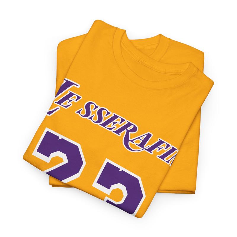 LE SSERAFIM K-POP Unisex Basketball Jersey Cotton Classic Gold Crew Neck Tee T Shirt 23