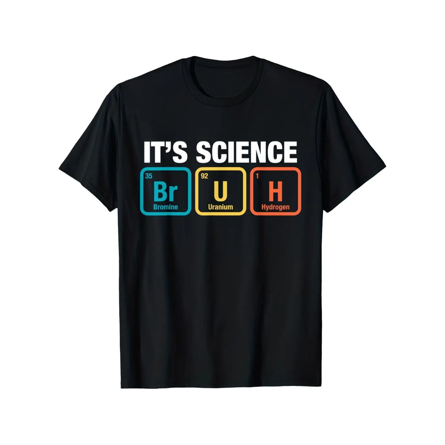 Men's Periodic Table of Elements Funny Graphic Tshirt - Soft Breathable Polyester Short-Sleeve Round Neck Casual Streetwear Top with "IT's SCIENCE" Colorful Design - Ideal for Teens, All Seasons