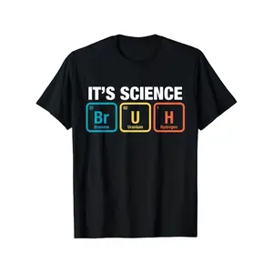 Humorous Science Periodic Table Graphic Tee for Teens Breathable Polyester Short Sleeve Crew Neck Top Featuring Colorful Elements and The ITs SCIENCE Design Suitable for All Seasons