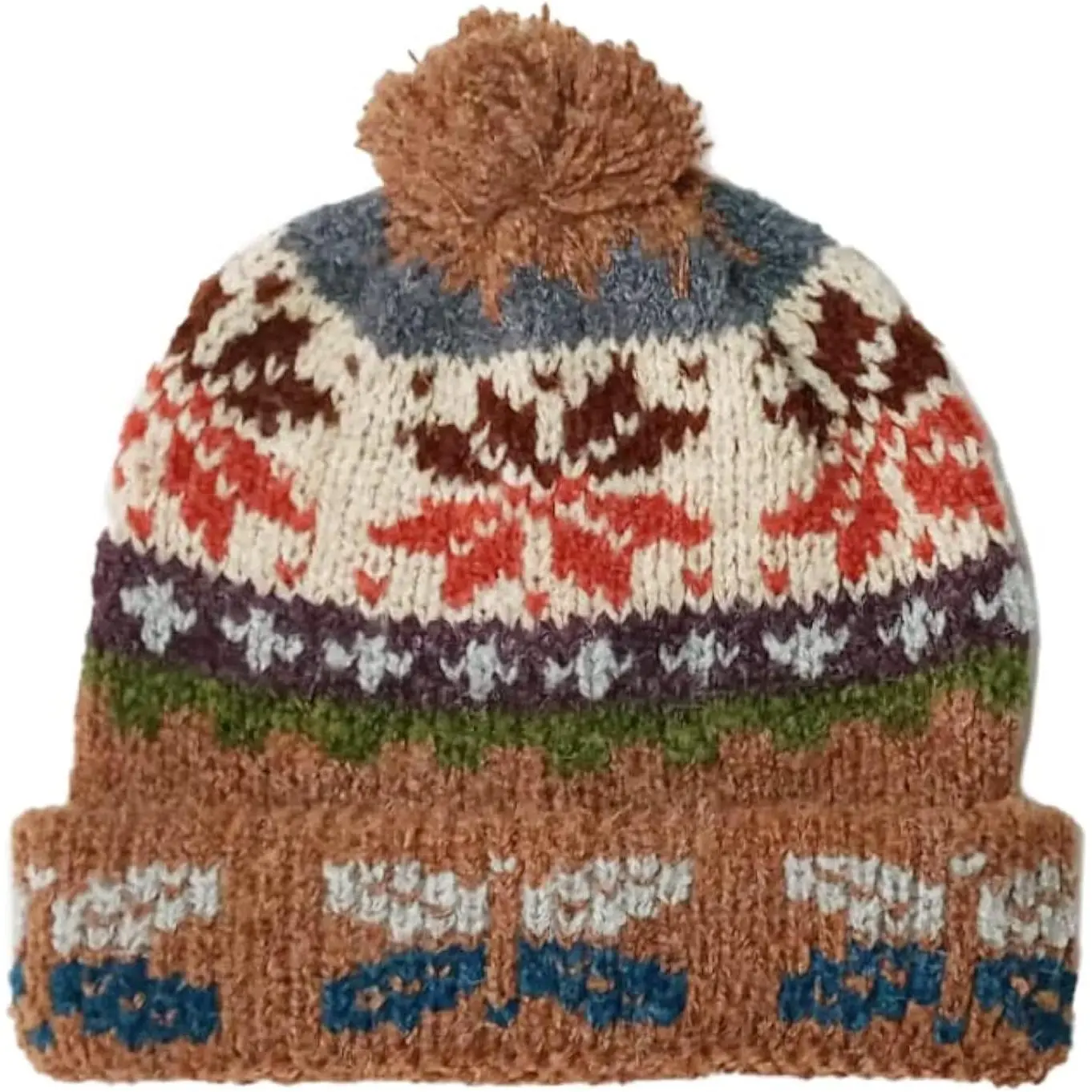 Peru Alpaca  Winter Beanie, Handmade Bobble Hat, Unisex, One Size