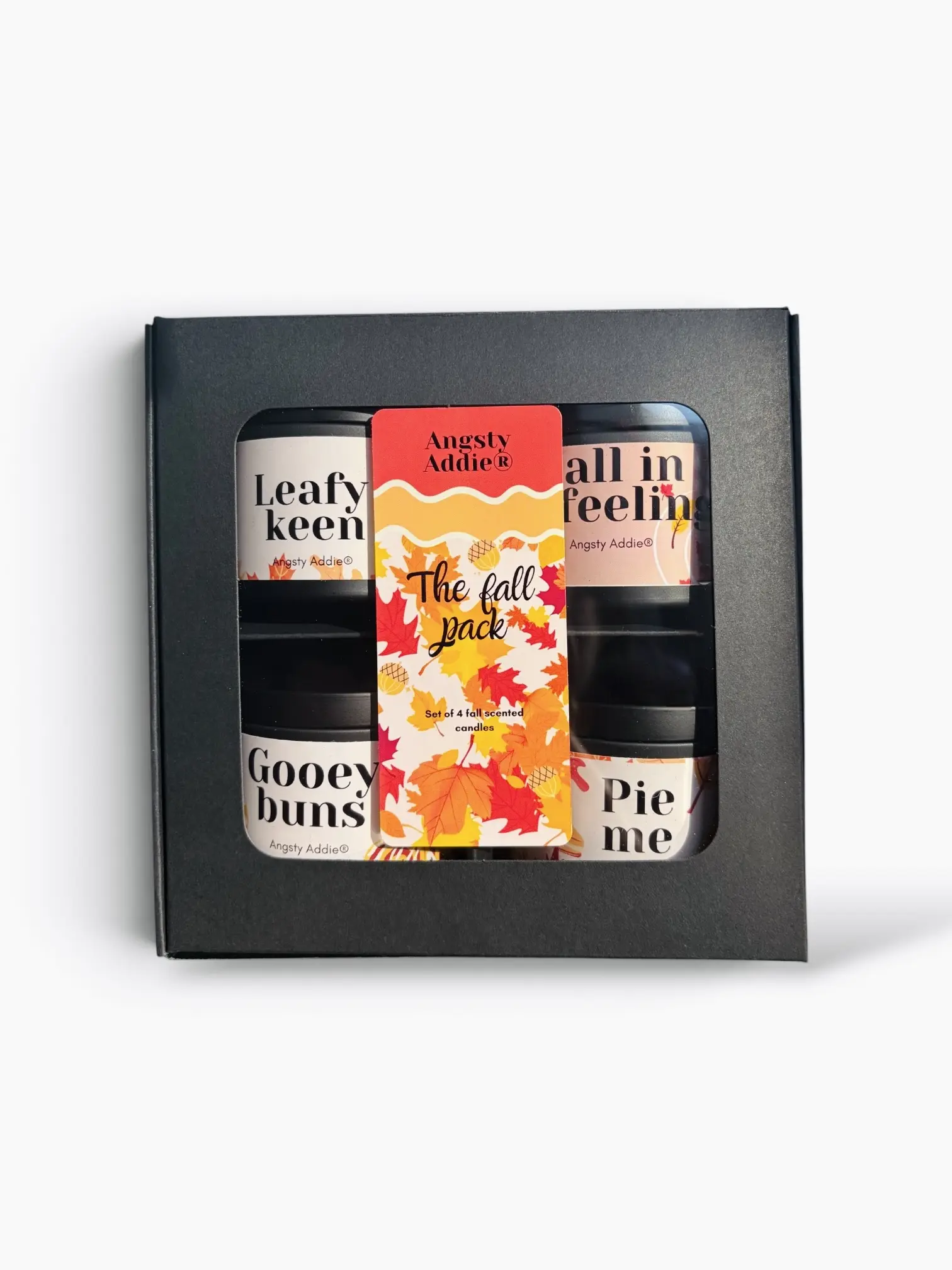 Fall Candle Gift Set – 4 Scented Soy Candles, Pumpkin Spice, Coffee, Pie Crust & Oakmoss Amber, 4 oz Coconut Soy Wax, Autumn Gift Box
