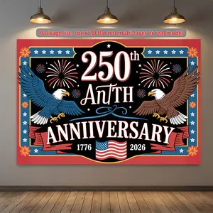 1pc 250th Anniversary Wall Banner, Multicolor Celebration Decoration for Home Office Party, Year-Round Room Background Cloth for 250 Years Event