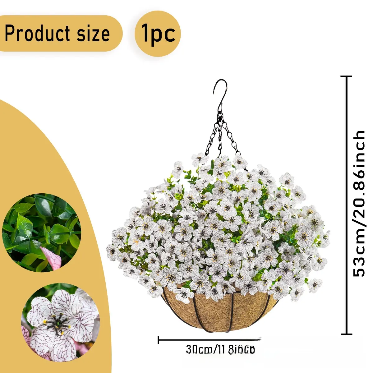 White hanging basket-30cm [Large quantities offer 
