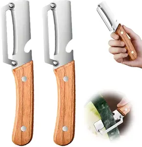 2 Pcs Multi Functional Vegetable Peeler for Kitchen, Ultra Sharp Stainless Steel Veggie, Fruit, Carrot, Orange & Potato Peeler with Ergonomic Handle, Julienne Peeler & Bottle Opener, Fruit Peeler