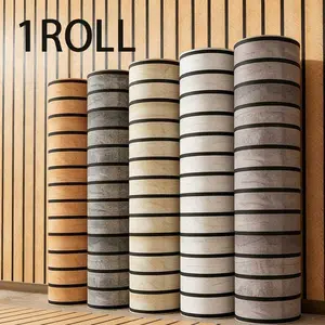 Self-Stick Wood Grain Wallpaper Roll, 40cm X 300cm Thick Grid Straight Line Texture, Easy Peel & Stick Modern Home Decor, Home Improvement