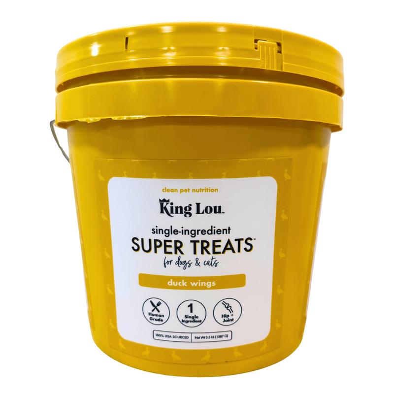 King Lou Whole Duck Wing Dental Treats for dogs, Single-Ingredient, 100% USA , All Natural, Minimally Processed, Joint Support, Natural Collagen & Glucosamine