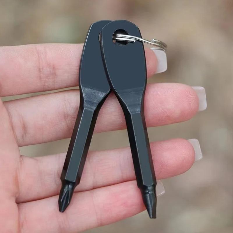 Pocket Screwdriver Set: Flat Head & Small Phillips Head, 2pcs Black, EDC Keychain Tool, Best Men's Gift 2025