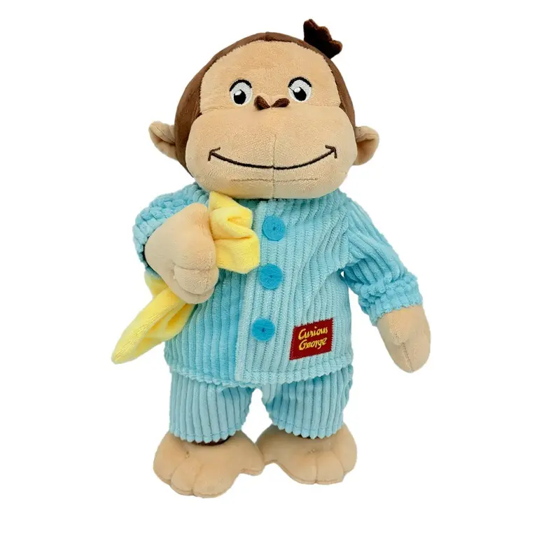 Curious George Bedtime Plush Doll - 1 x Unisex Kids Sleep Buddy, Hand Wash Only, Ideal Size for Bedroom Decoration, Gift for Fans, 1 X Curious George Bedtime Pajama Plush Doll