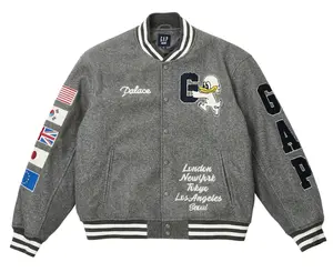 Palace x Gap Varsity Jacket Grey