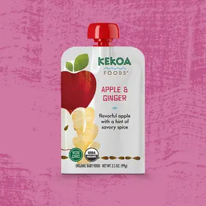 Apple & Ginger Squeeze Pouch, 100% Organic Vegetarian Baby Food Purée