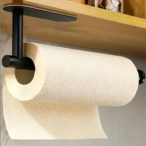 Wall-Mounted Small Space Organizer, Punch-Free Paper Towel Holder, Stainless Steel Tissue Dispenser, Kitchen & Bathroom Storage, Toilet Paper Organizer, Bathroom Essentials Accessories