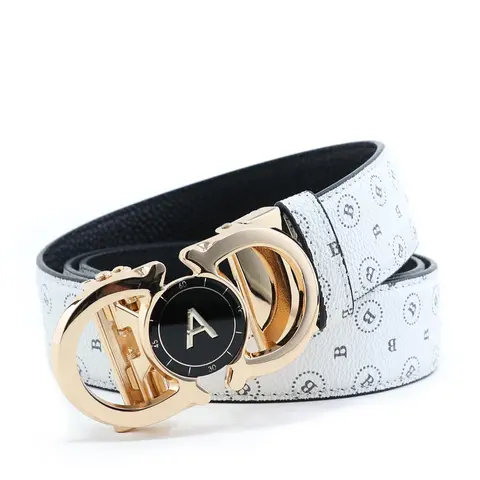 Men's Business Fashion Letter Design Belt, Automatic Buckle Belt, Casual Waistband for Jeans Trousers, Fashion Belt for Party, Daily Clothing Decor, Trendy Exquisite Belt, Stylish Belts