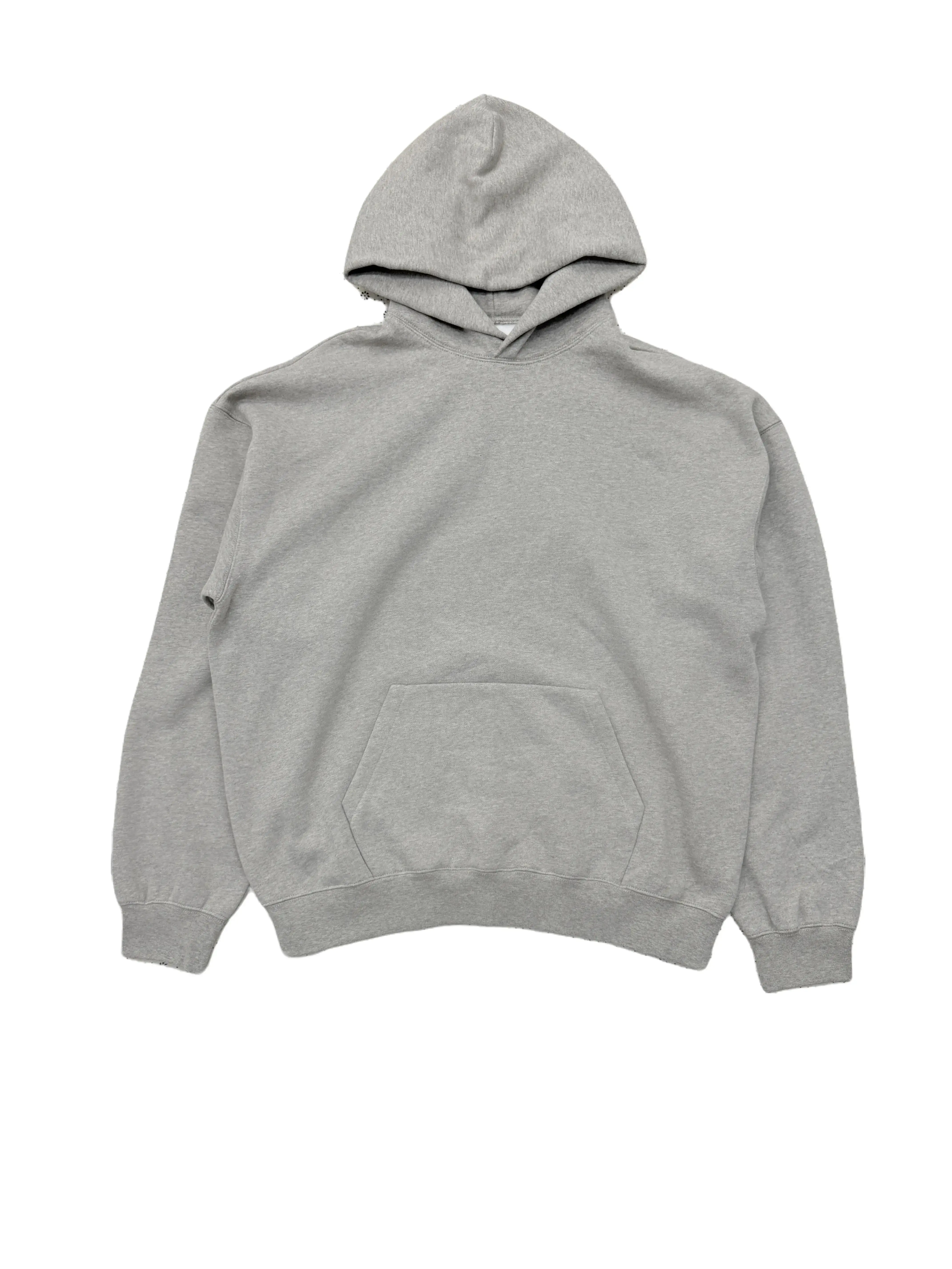 Men's Hooded Sweatshirt, Classic Fleece Streetwear Jumper, Solid Color Menswear Tops in Dark Oatmeal, Pocket, Hoodie/Jumper