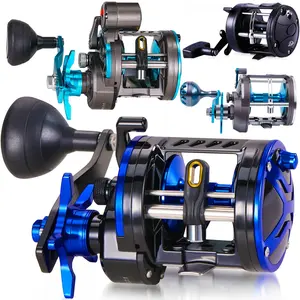 Sea Trolling Reel Fishing Tackle Drum Reel 3+1 BB Shaft Drum Reel Counter Reel Drum Reel Boat Reel 3.6-5.1:1 Pancing Kiri/kanan Fishing Reel Ikan Pancing Laut Alat