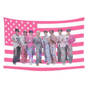 Printing Stray Members 3X5FT Pink American Flag, Stray Concert Banner, SKZ Kpop Banner, Stray Ate, Skz DominAte, Stray Grommets' Color Random 60*40invalentine's wall decor flags