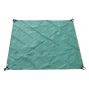 7x7 Feet Waterproof Leaf Tarpaulin with 4 Handles, Ideal for Sandbox Cover, Outdoor Protection, Leaf Transport, and Tent Footprint