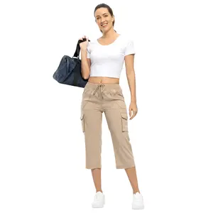 TBMPOY Women's Outdoor Lightweight Cargo Capris Pants