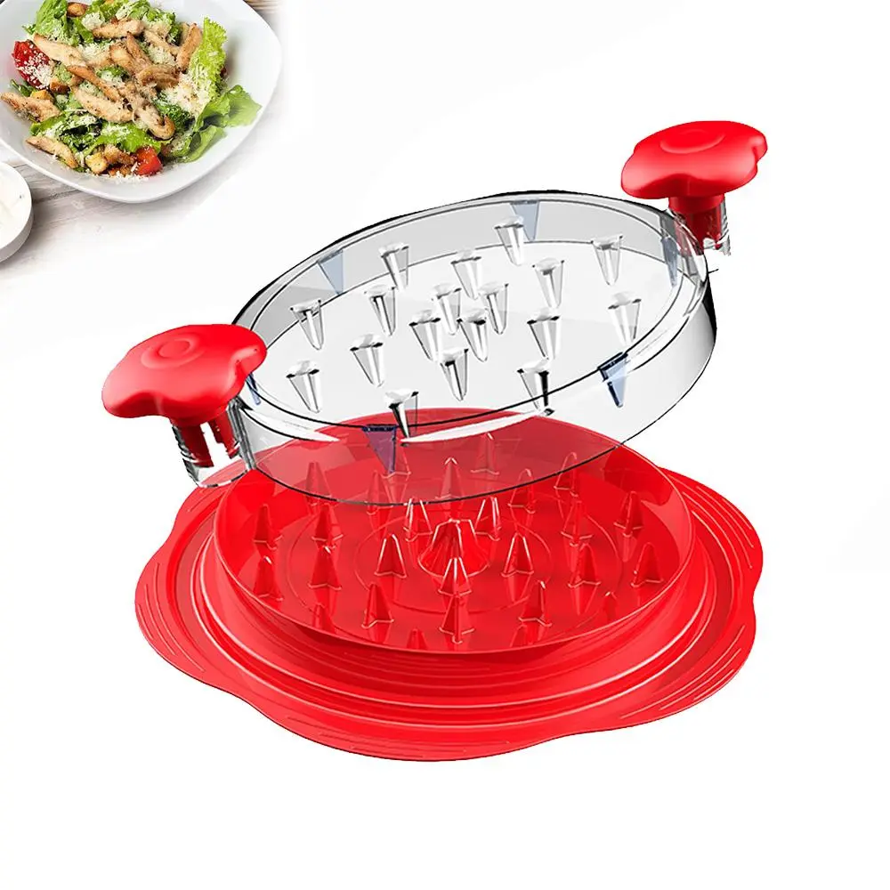 Spin Run Max Storage Chicken Breast Shredder Unit, Clear See-Thru Observable Meat Shredding Machine, Heavy Reinforced Anti-Slip Silicone Surface Pads, Slim Curved Ergonomic Easy Grasp Handle, Safe BPA-Free for Shredding Pork Beef Lamb Meat