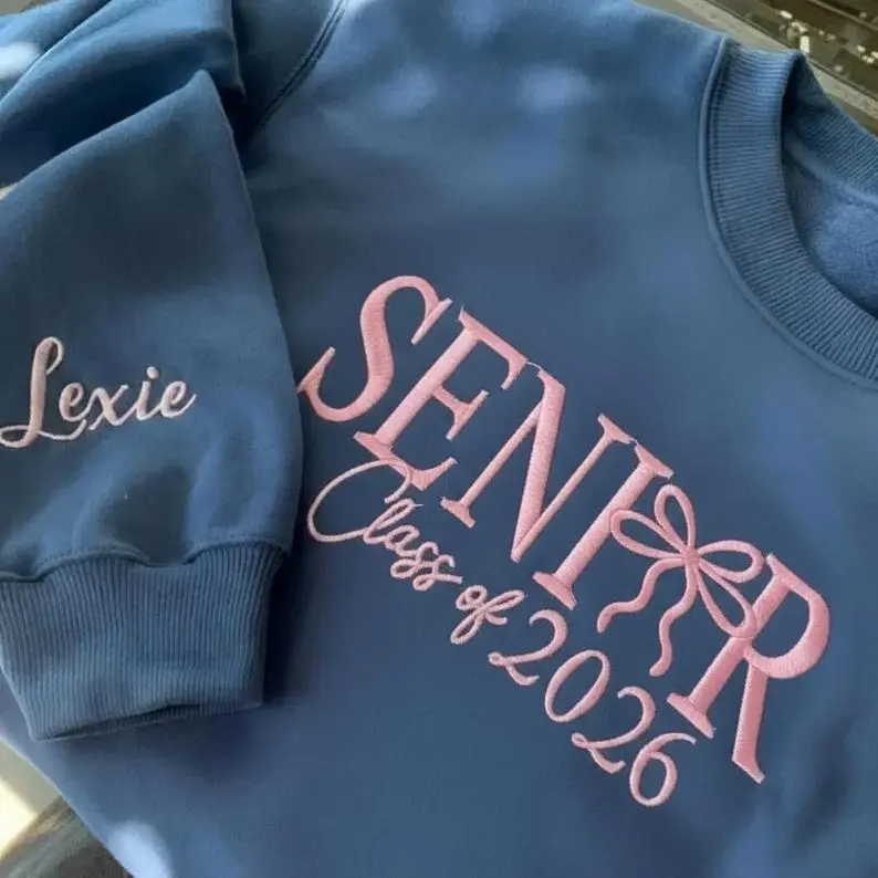 Senior Class of 2026 Embroidery Sweatshirt, Machine Embroidery Sweatshirt, Graduation Gift Idea, Christmas Lover