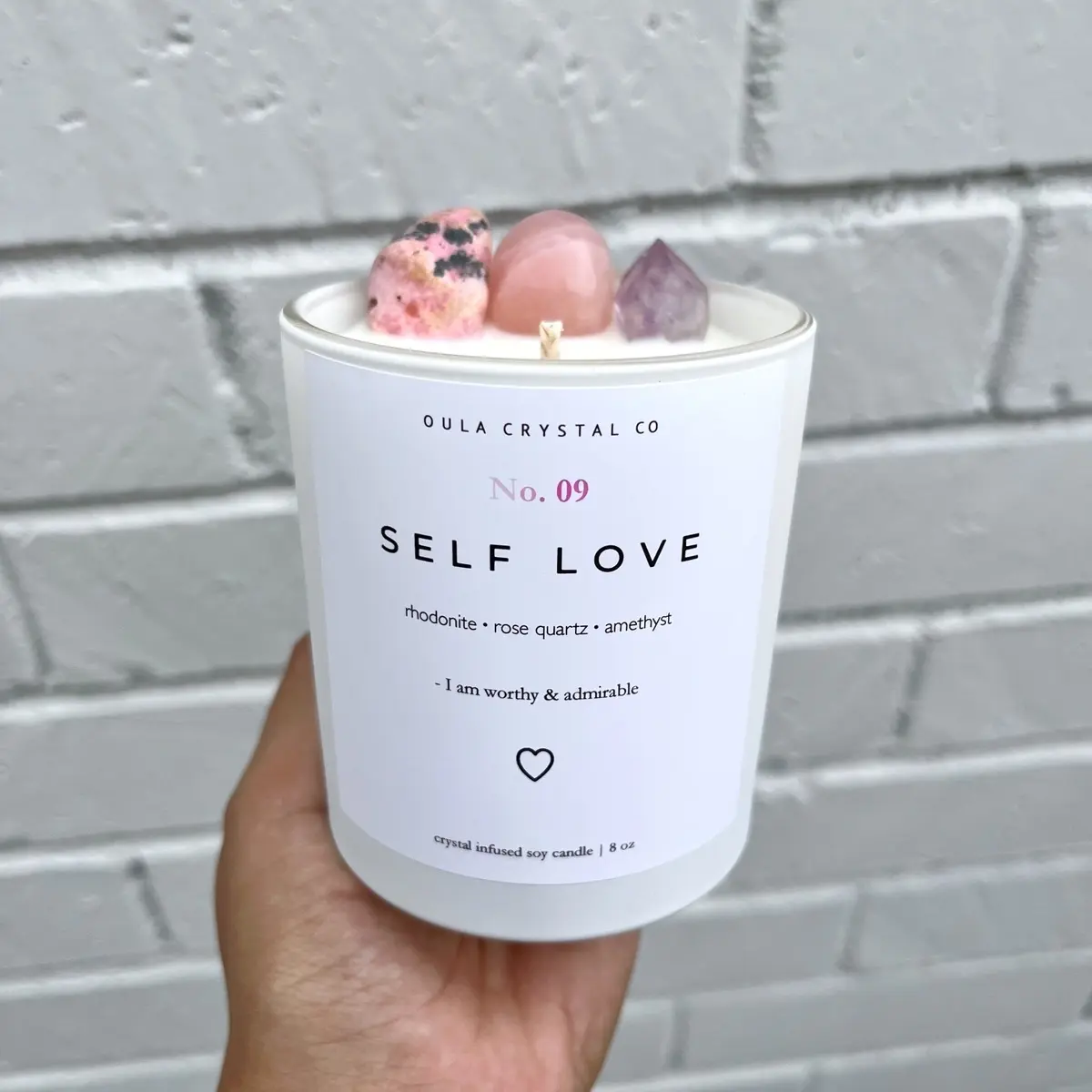 Self Love Crystal Candle