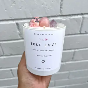 Self Love Crystal Candle