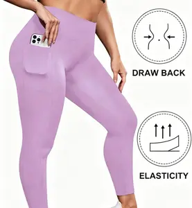 Women's High Elastic High Waist Capri Yoga Pants with Side Pocket Tummy Control Butt Lifting Non See Through Slim Leggings for Workout Running Daily Casual Use  leggings flare leggings leggings women